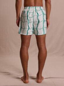 Musero Pantaloncini da bagno con stampa a onde astratte, adatti per la primavera, l'estate, le vacanze e lo streetstyle di Pasqua