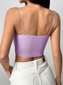 SHEIN EZwear Damen schlichtes figurbetontes kurzes Camisole Top mit Ausschnitten für den Sommer