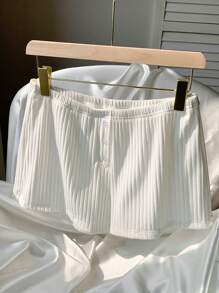 SHEIN EZwear Pantalones cortos minimalistas de color liso y elegante para mujer, aptos para el verano