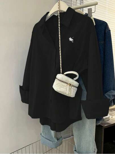 INAWLY 女士纯色衬衫，夏季时尚