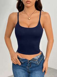 SHEIN PETITE 4pcs/Set Women's Solid Color Casual Camisole Tops