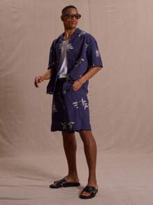 Musero Oversized Longline Patterned Shorts Only Spring Summer Vacation Easter Streetstyle Smart - Navy Blue - View 1