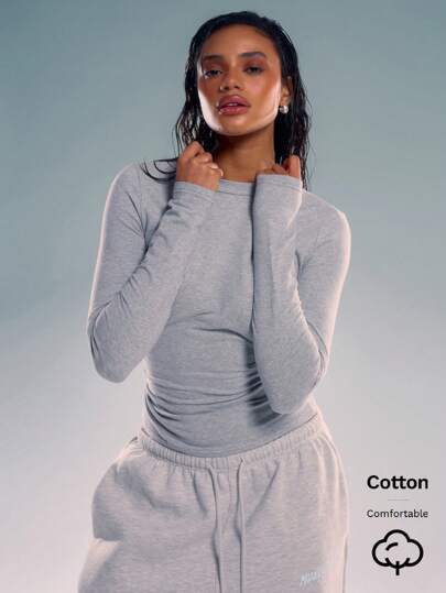 MUSERA Long Sleeve Crew Neck Top Casual Vacation Holiday Airport Cute Fall Back To School Autumn Winter Christmas,Elegant