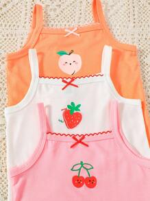 SHEIN 3pcs/Set Baby Girls Casual Cartoon Printed Sleeveless Top, Versatile For Outdoor Play Or Comfortable Home Wear - Multicolor - View 7