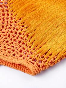 MUSERA 钩针流苏编织购物单肩包手提沙滩包伊比沙岛夏季假期音乐节包