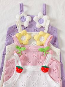 4pcs/Set Baby Girl Spring&Summer Casual,Cure Style Sleeveless Slip Short Dress - Multicolor - View 6