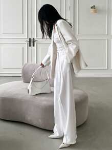 DAZY Women's White Loose Wide Leg Pants