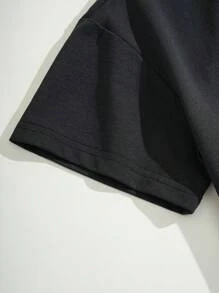 Tween Boys Casual Versatil Confortabil Imprimat Gât rotund cu mânecă scurtă Pulover Tricou din tricot, potrivit pentru navetă, școală, agrement, călătorii, sport, primăvară/vară