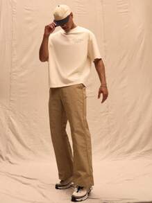 Musero Flared Shell Cargo Trousers - Khaki - View 1