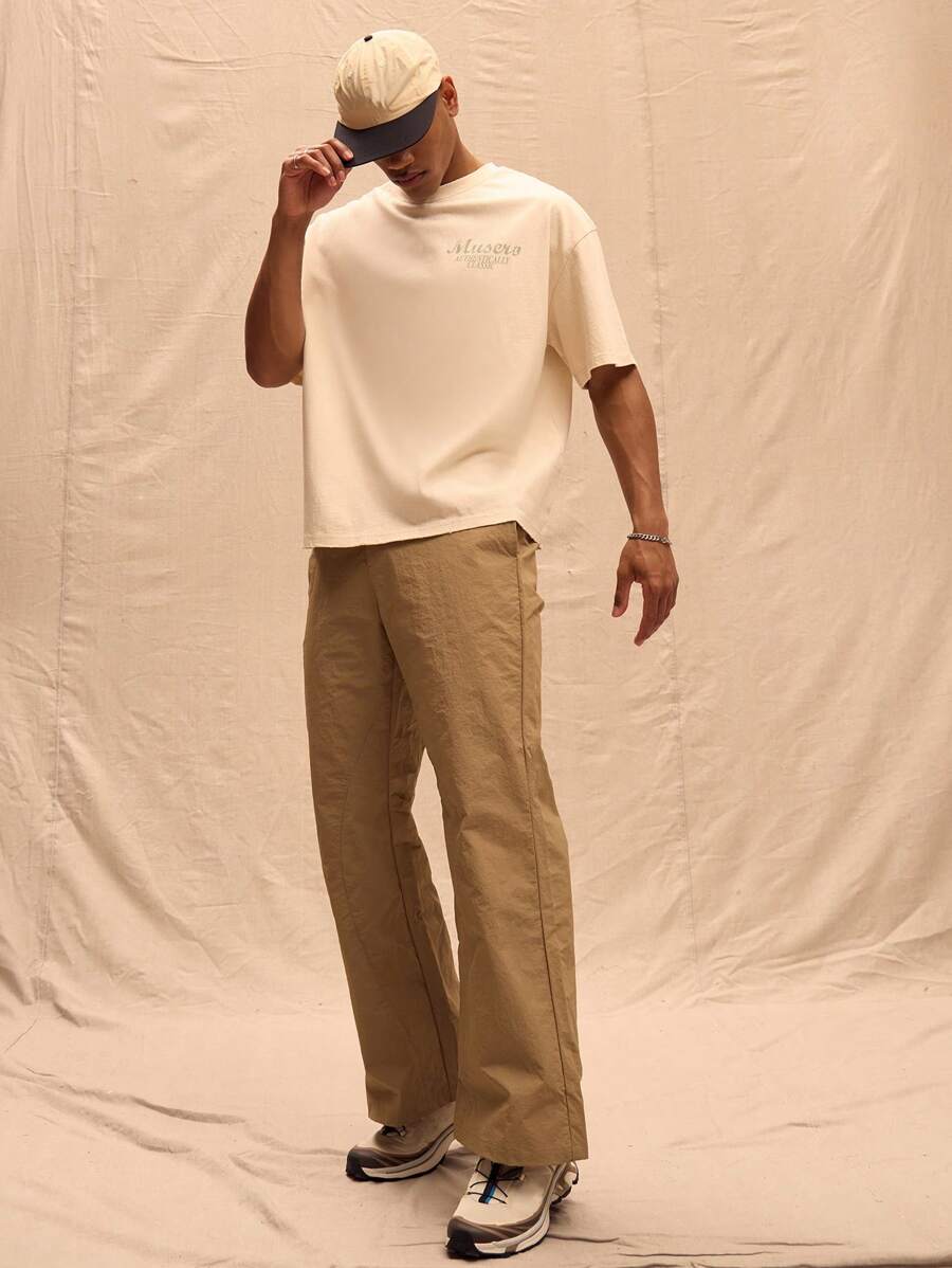 Musero Flared Shell Cargo Trousers - Khaki - View 1