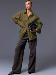 MUSERA Camisa grande con botones estilo "old money" para vacaciones de primavera, aeropuerto, vacaciones en la playa