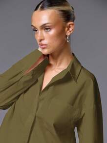 MUSERA Camisa grande con botones estilo "old money" para vacaciones de primavera, aeropuerto, vacaciones en la playa