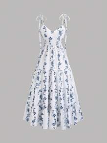 Sweetra Vestito da donna vintage ispirato allo stile francese, con vita stretta, spallina, sexy camisole, adatto per la primavera/estate
