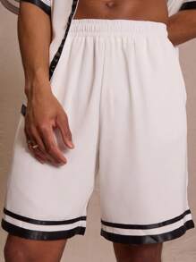 Musero Longline Satin Striped Shorts Only Spring Summer Vacation Easter Streetstyle - Multicolor - View 5