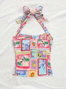 Soleia Women Summer Beach Vacation Festival Rave Festival Concert Women Beach Rave Tops Going Out Vacation Top - Multicolor - View 2