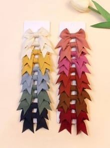 Conjunto de 20 presilhas de cabelo com laço para meninas e adolescentes, ideais para uso diário. - Multicolorido - Ver 1