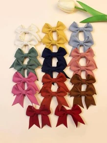 Conjunto de 20 presilhas de cabelo com laço para meninas e adolescentes, ideais para uso diário. - Multicolorido - Ver 2