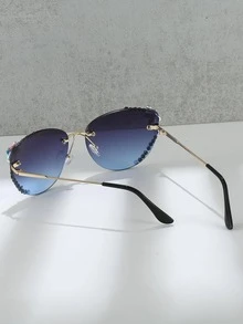 Gafas de moda sin marco con diseño de diamante de imitación - Multicolor - Ver 2