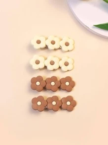 4入組小女童花朵裝飾髮夾
