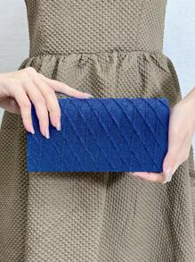 Mini Glitter Square Bag Flap Evening Bag For Party - Royal Blue - View 1