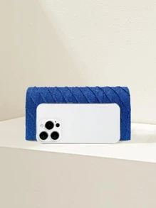 Mini Glitter Square Bag Flap Evening Bag For Party - Royal Blue - View 4