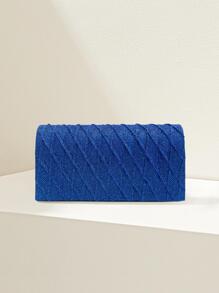 Mini Glitter Square Bag Flap Evening Bag For Party - Royal Blue - View 10