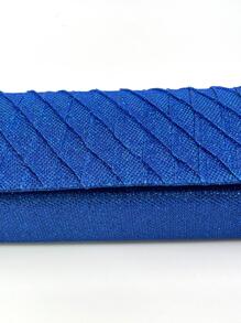 Mini Glitter Square Bag Flap Evening Bag For Party - Royal Blue - View 9