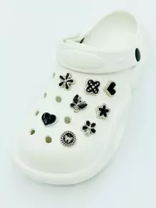 16pcs Faux Pearl & Rhinestone Decor Flower & Butterfly Design Shoe Decoration, Polyresin Fashion Accessories For Vented Clogs - Multicolor - View 5