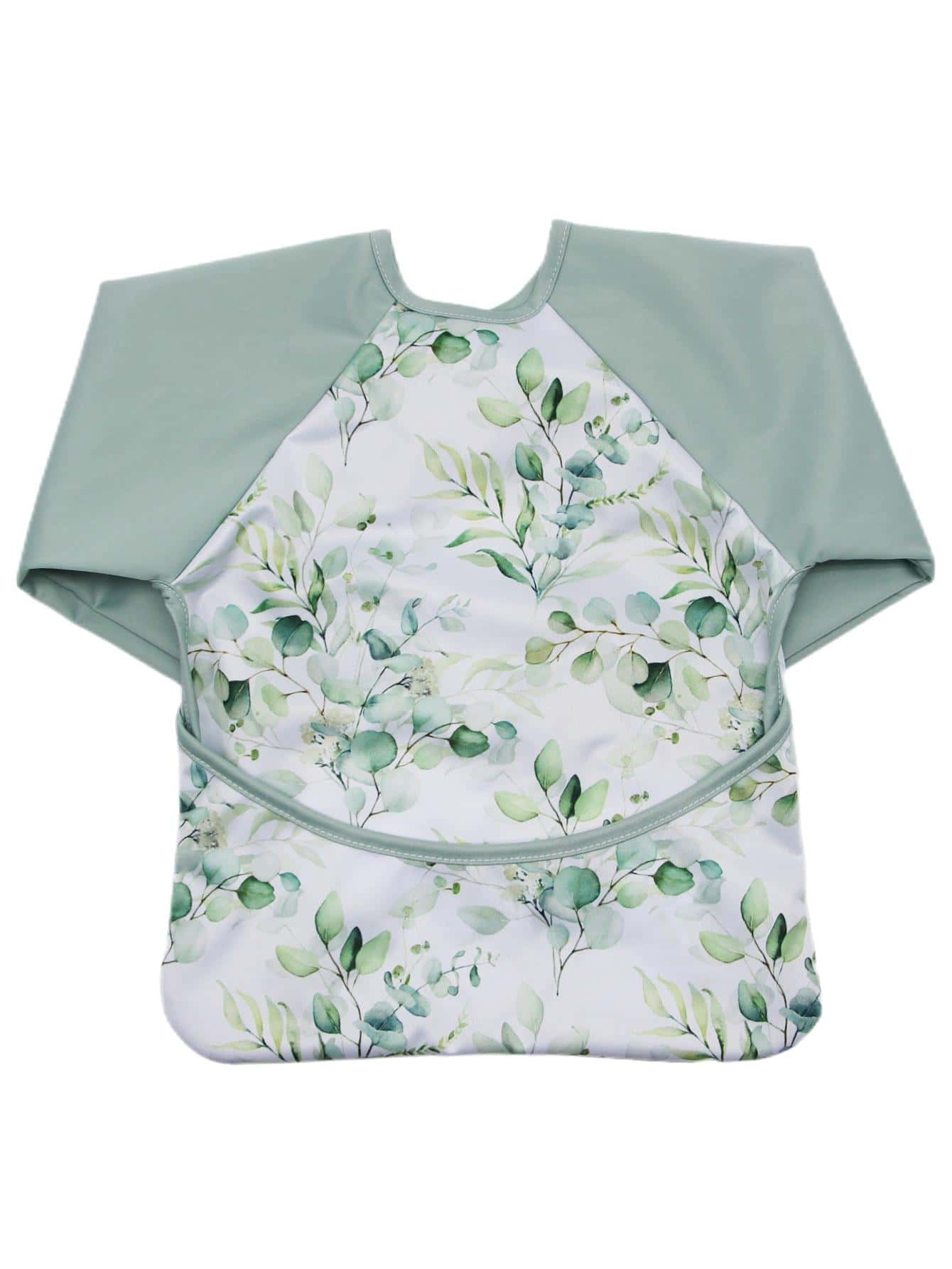 1pc Baby Leaf Pattern Long Sleeve Bib - Multicolor - View 1