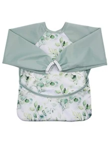 1pc Baby Leaf Pattern Long Sleeve Bib - Multicolor - View 2