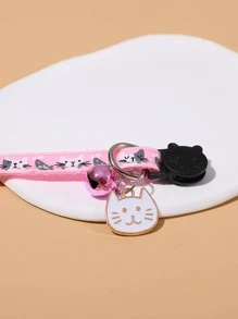 1 chiếc vòng cổ tháo lắp nhanh họa tiết mèo hoạt hình có thể điều chỉnh dành cho chó mèo dùng để trang trí - Hồng - Xem 3