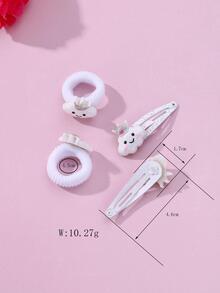 4入組小女童卡通貓裝飾髮飾套裝 - 彩色 - 查看 4