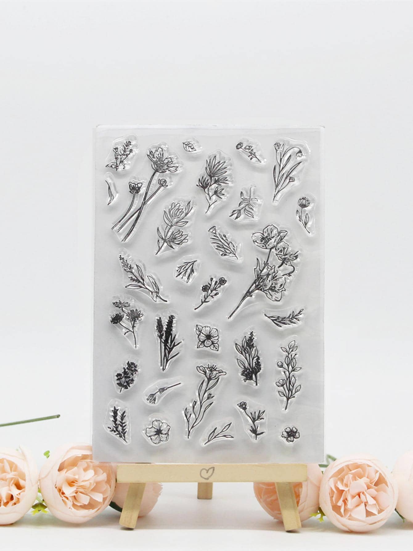 1pc Flower Design Silicone Stamp - Clear - View 1