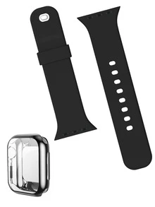 2 cái/bộ Dây đeo thể thao tương thích với Apple Watch Band 38mm 40mm 41mm 42mm 44mm 45mm 49mm, Dây đeo silicon mềm chống nước đầy màu sắc và linh hoạt Tương thích với Apple Watch Apple Watch Series 9 Ultra 8 7 6 5 4 3 2 1 SE Nam nữ, Vỏ tương thích với Apple Vỏ đồng hồ, miếng bảo vệ màn hình có độ nhạy cao HD mềm với TPU xung quanh ốp bảo vệ chống rơi làm quà tặng cho học sinh đi học trở lại - màu đen - Xem 2