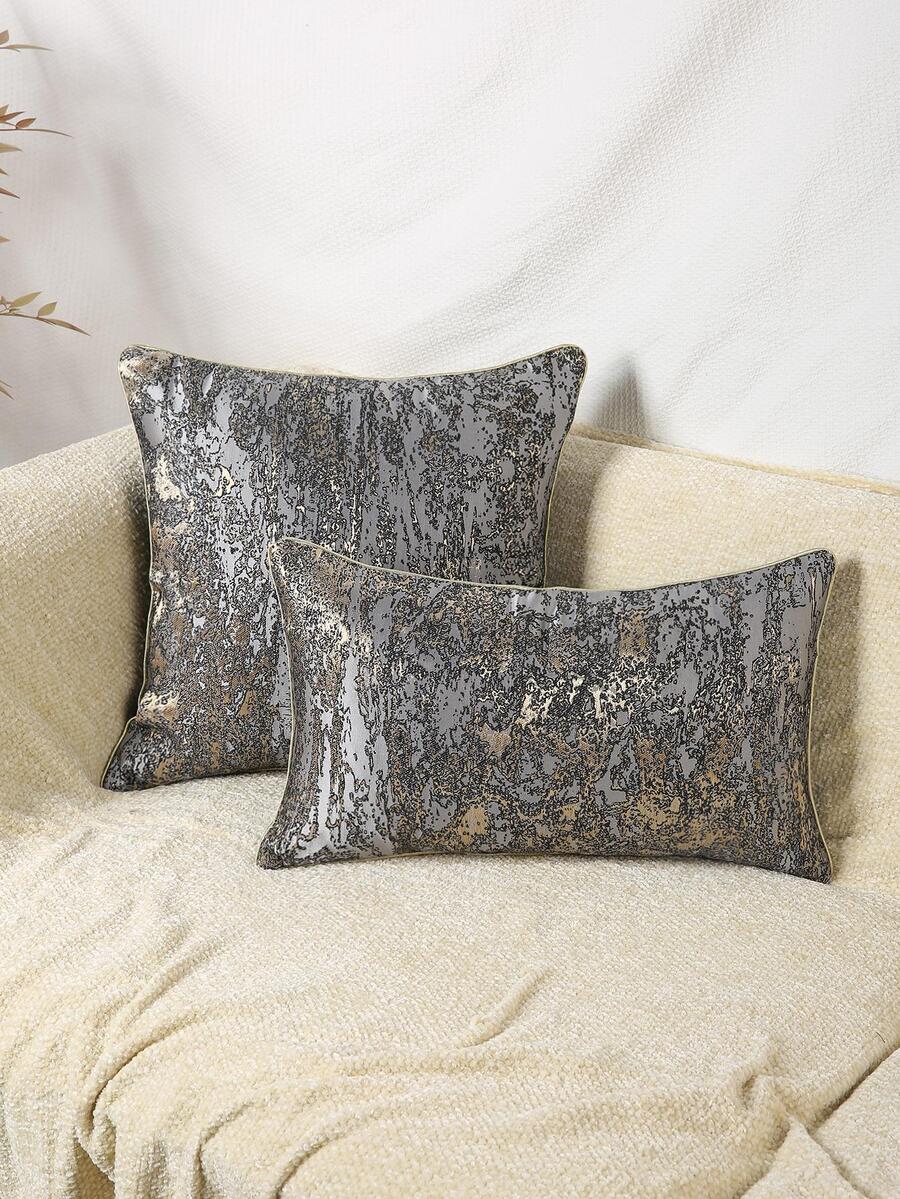 1 Dạ Nỉ Hoa Văn Vintage Đệm Mà Không Cần Chất Độn, Polyester Hiện Đại Trang Trí Hình Vuông Đệm Mà Không Cần Chất Độn - Xám - Xem 1