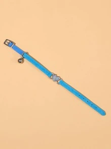 1 pieza Collar para mascota con diamante de imitación con adorno de corazón - Azul - Ver 3