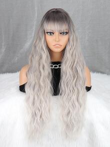 Long Body Wave Synthetic Wig With Bangs - Multicolor - View 6