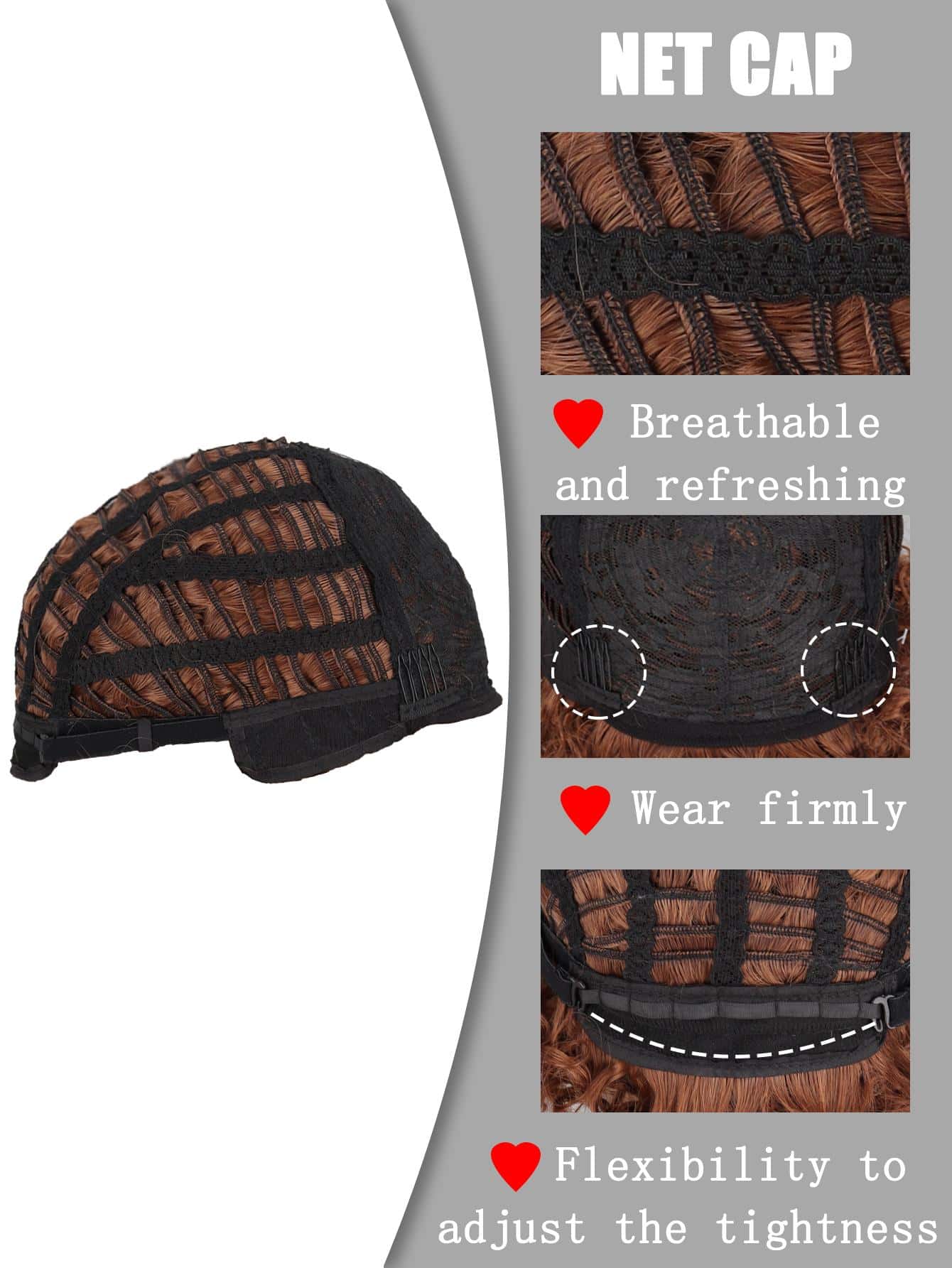 Short Afro Curly Synthetic Wig With Bangs - Brown - View 5