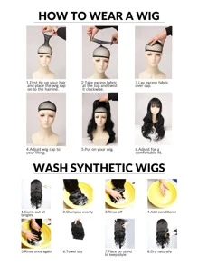 Long Body Wave Synthetic Wig With Bangs - Multicolor - View 10