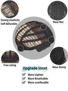 Peluca sintética corto recto con tupe - Multicolor - Ver 5