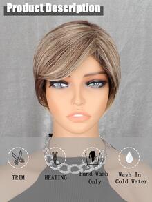 Peluca sintética corto recto con tupe - Multicolor - Ver 2