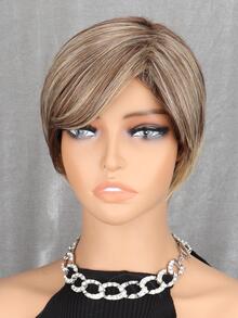 Peluca sintética corto recto con tupe - Multicolor - Ver 7