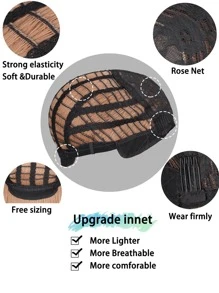 Peluca sintética extra larga recto con tupe - Marrón - Ver 5