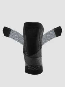 1pc Hook-and-loop Fastener Knee Pad - Black - View 2
