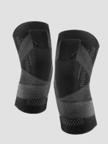 1pc Hook-and-loop Fastener Knee Pad - Black - View 4