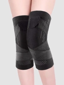 1pc Hook-and-loop Fastener Knee Pad - Black - View 1