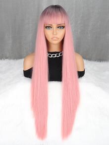 Peluca sintética extra larga recto con tupe - Multicolor - Ver 6