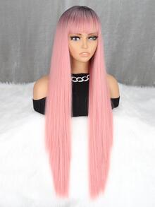 Peluca sintética extra larga recto con tupe - Multicolor - Ver 7