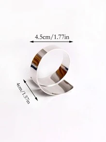 2pcs Simple Napkin Ring, Silver Stainless Steel Napkin Buckle For Dining Table - Silver - View 3