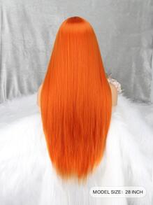 Long Straight Synthetic Wig - Orange - View 6